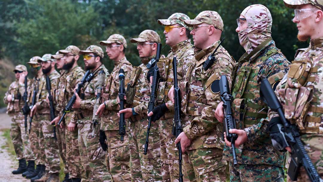 soldier standing together in group